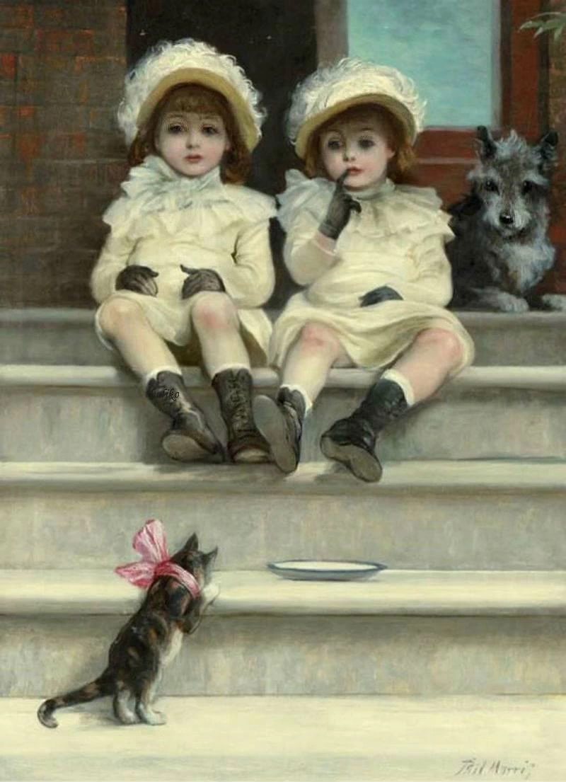Le gemelline e il gattino